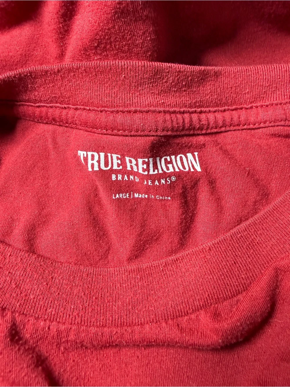 Mens True Religion Fashion For The Senses Red Graphic Logo Tee